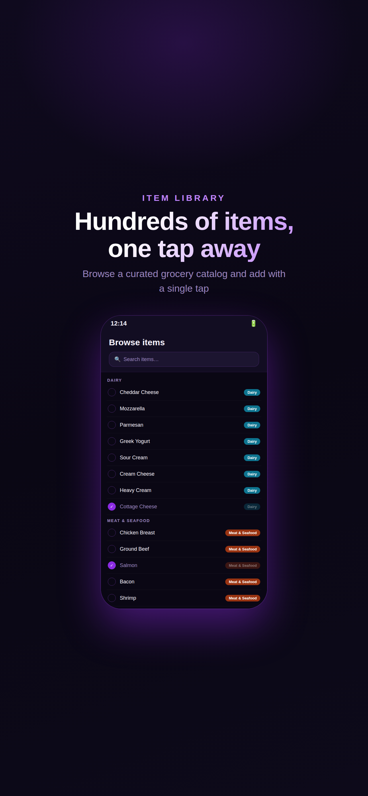 MagicGrocer browse items and catalog